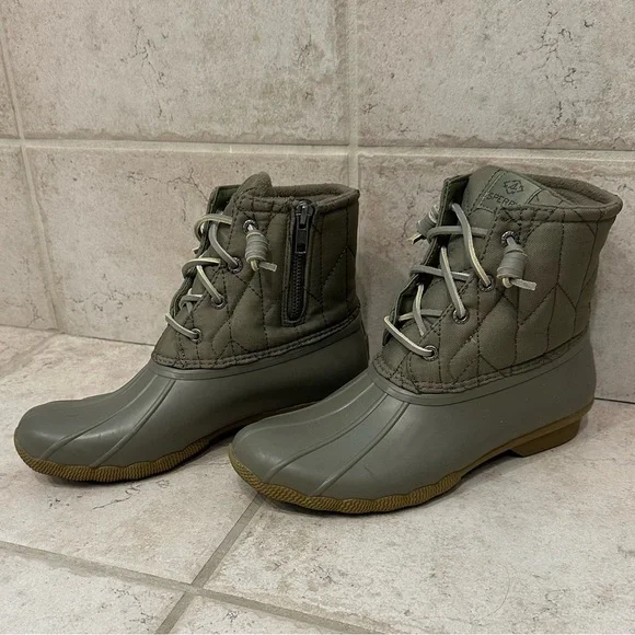 Sperry Khaki Lace-Up Duck Boots - Picture 3 of 8